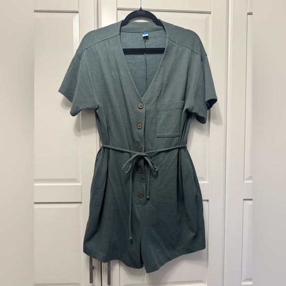 Old Navy Pants - Old Navy Green Button-up Romper